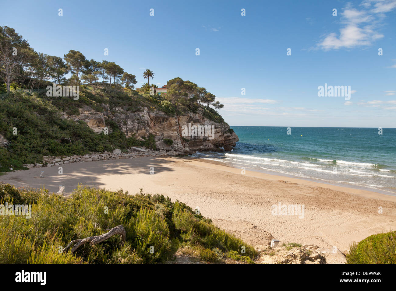 Caletta rocciosa a Cap Salou Catalogna Foto Stock