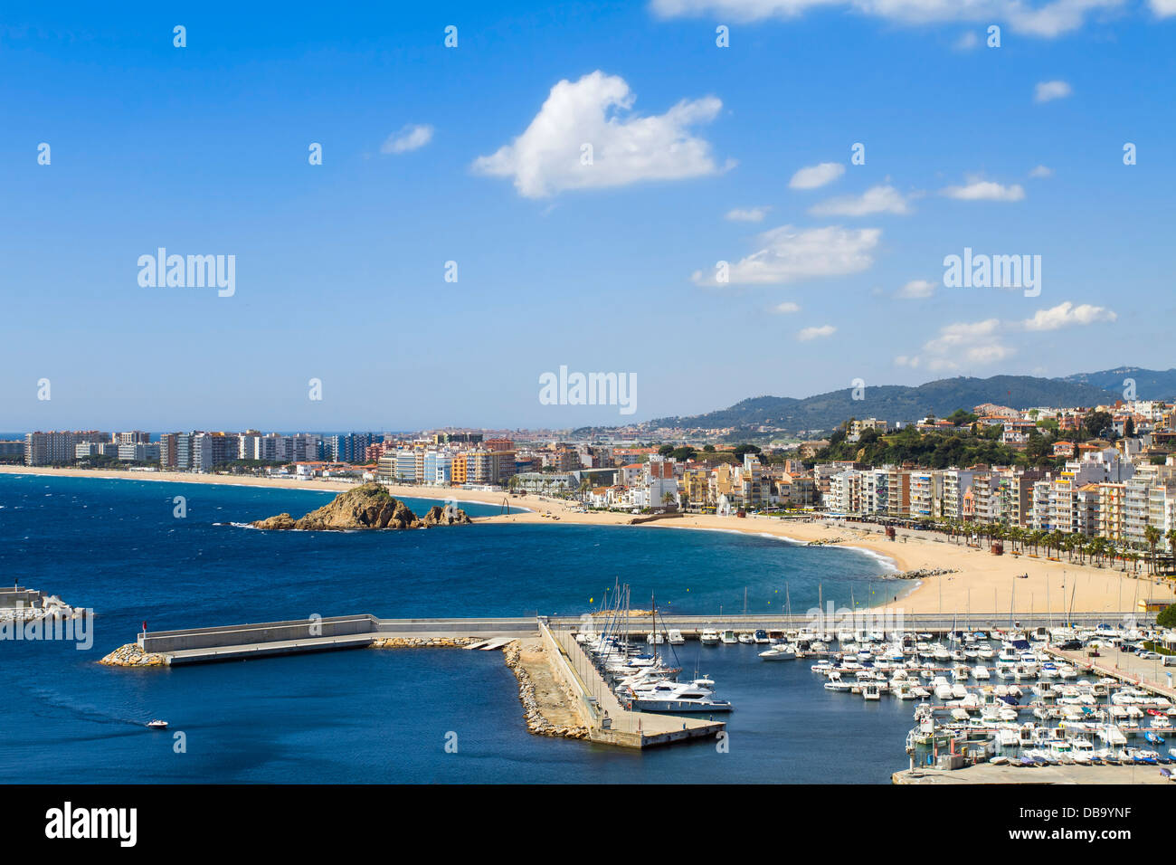 Piccola città Blanes sulla Costa Brava costa spagnola. Foto Stock