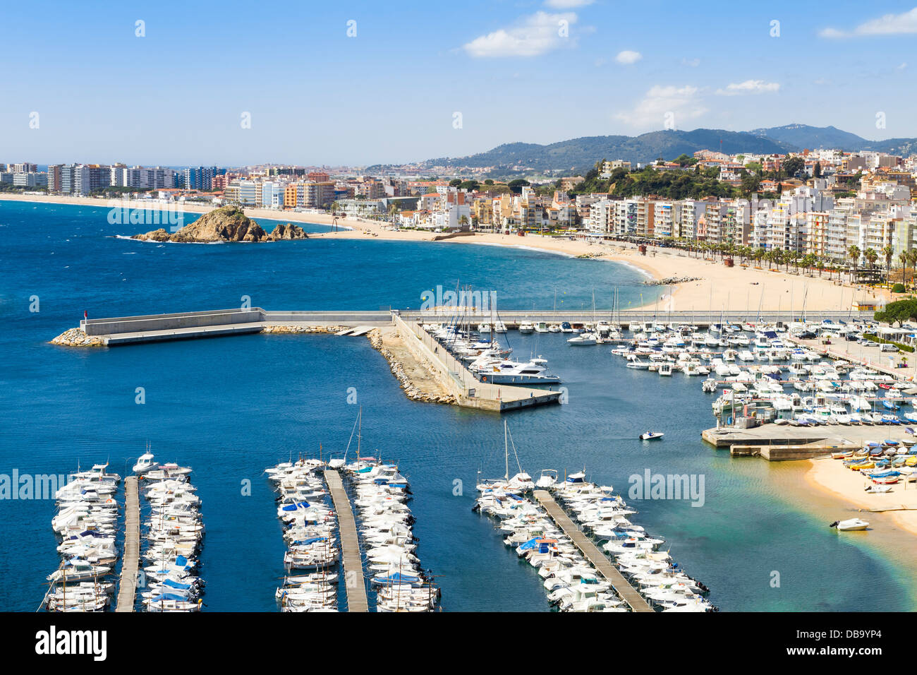 Piccola città Blanes sulla Costa Brava costa spagnola. Foto Stock