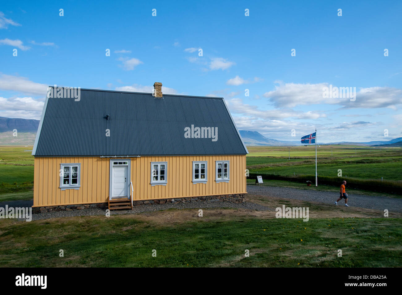 Casa tradizionale del XIX secolo nelle vicinanze di Glaumbaer, Islanda, Scandinavia, Europa. Foto Stock