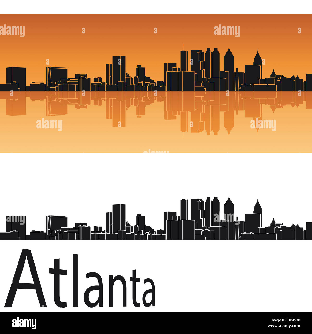 Atlanta skyline di sfondo arancione Foto Stock