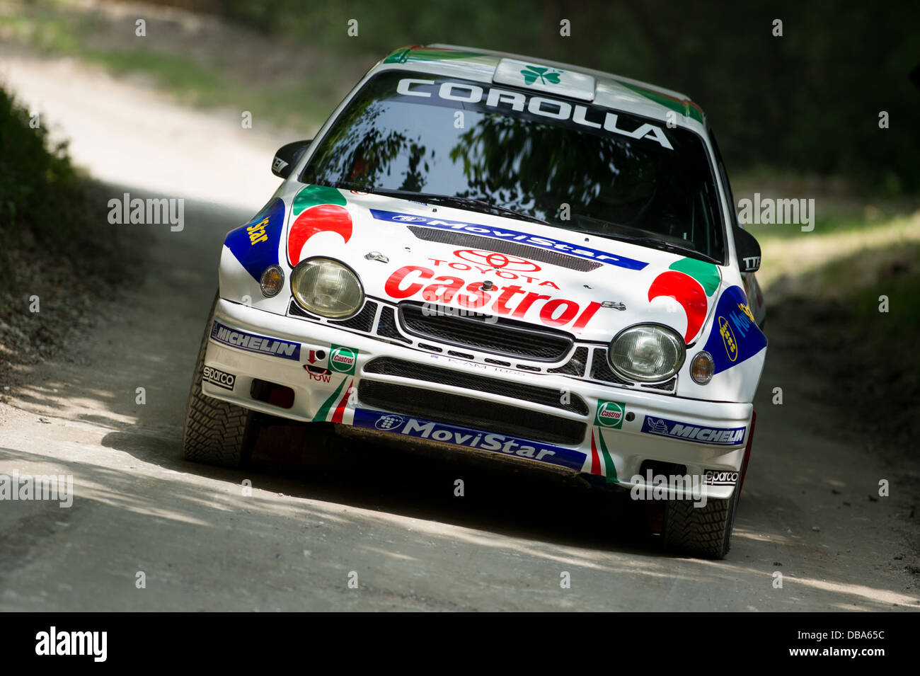 Chichester, Regno Unito - Luglio 2013: Toyota Celica GT-FOUR ST205 in azione sulla tappa di rally al Goodwood Festival della velocità Foto Stock