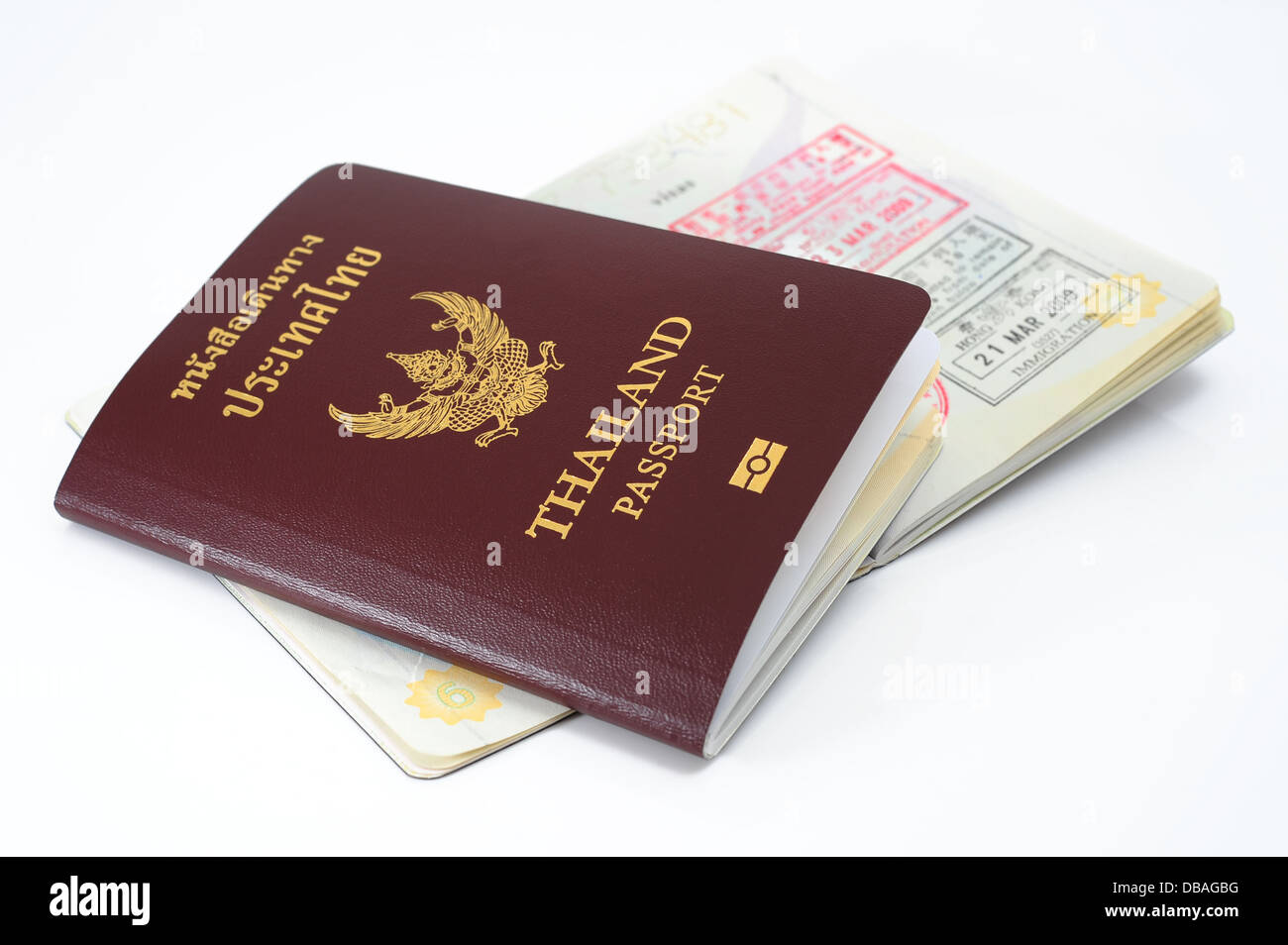 Passaporto in Thailandia Foto Stock