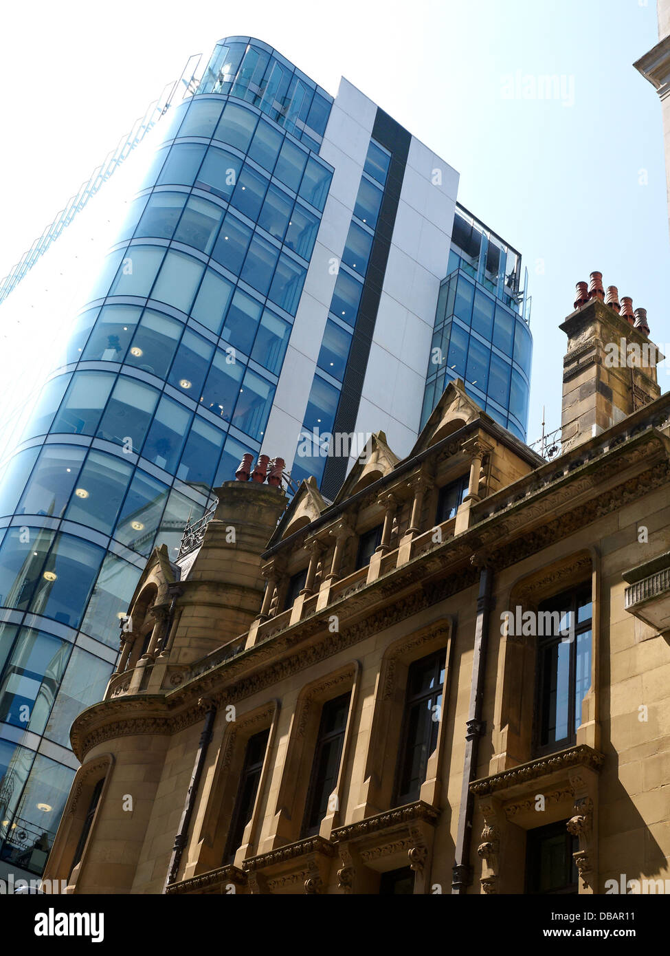 Chancery posto con edificio vittoriano, architettura mista a Manchester REGNO UNITO Foto Stock
