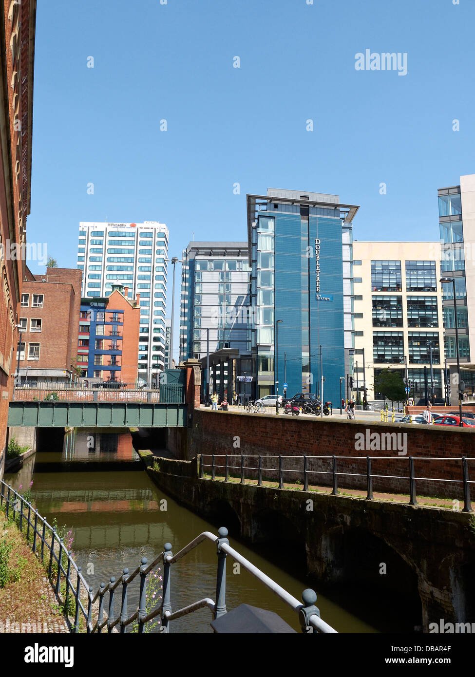 Hotel Doubletree by Hilton con Bridgewater Canal a Manchester REGNO UNITO Foto Stock