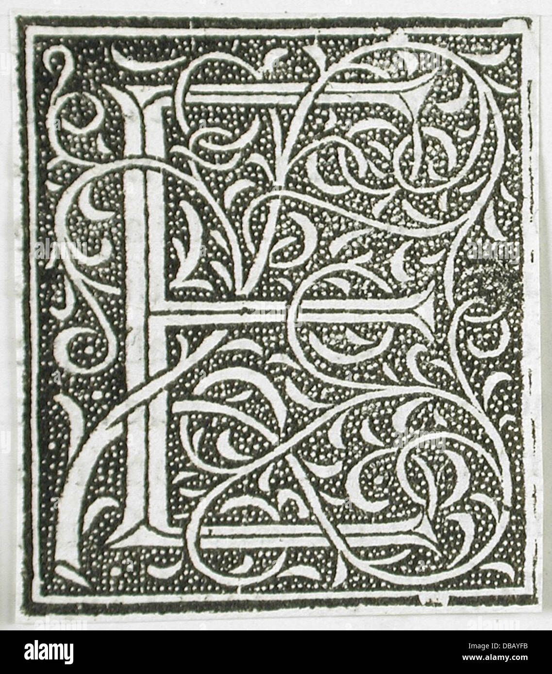 Sedici lettere ornamentali (C, E, M, N, Q, S, V) 53.31.2.12a-p (9 di 16) Foto Stock