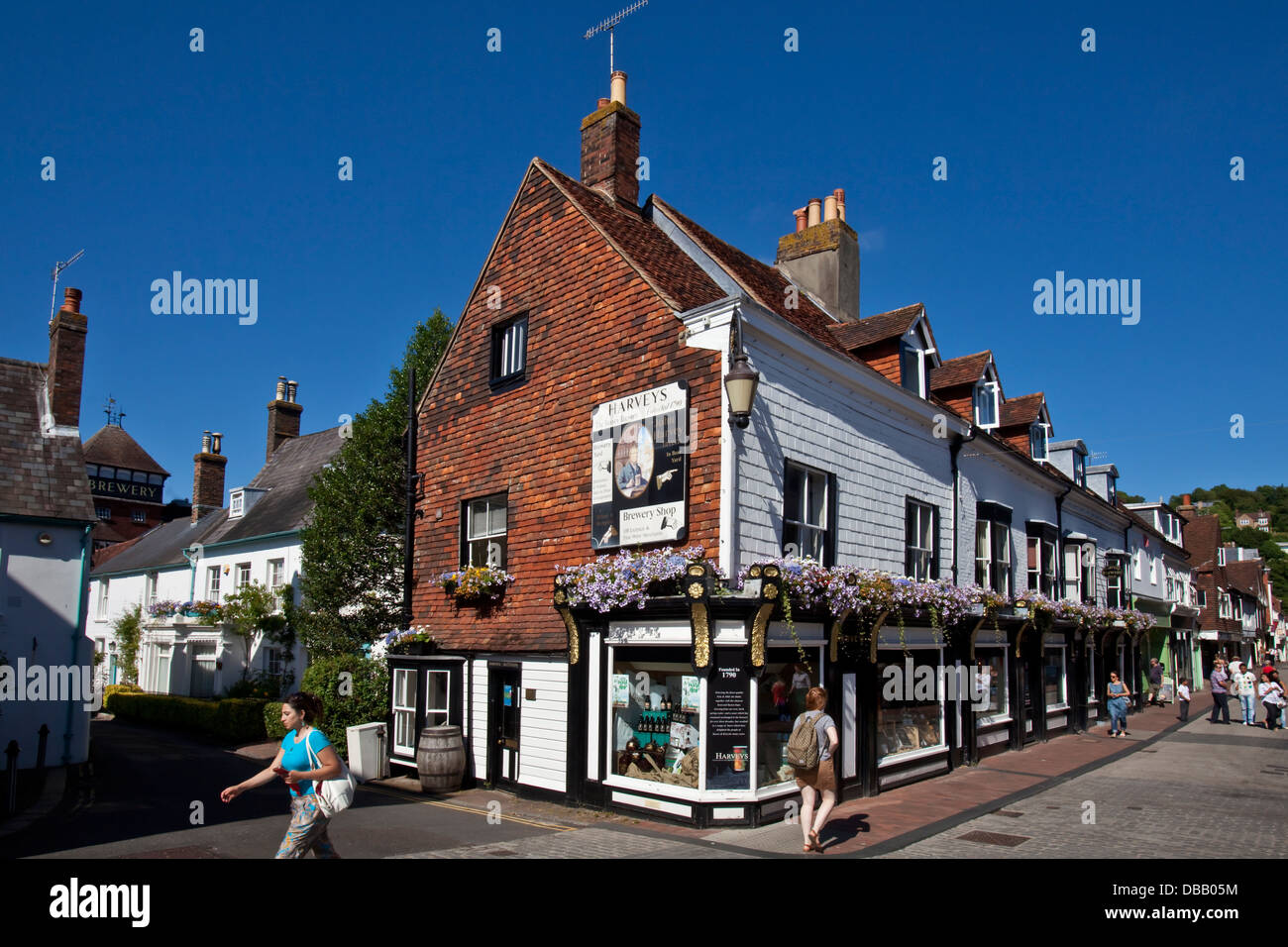 High Street, Lewes, East Sussex, Inghilterra Foto Stock