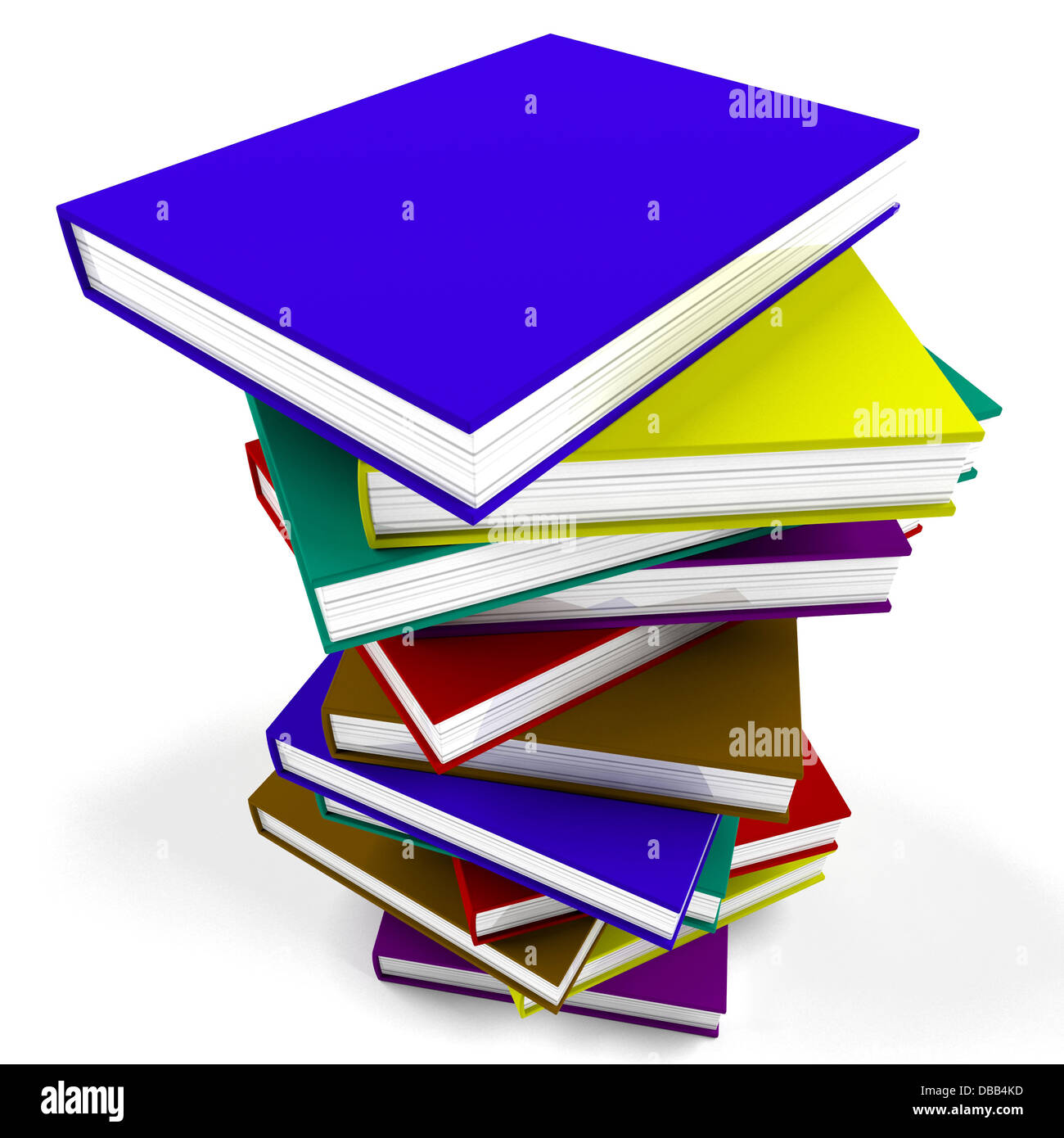 Pila di libri in rappresentanza di università dell'apprendimento e dell'istruzione Foto Stock
