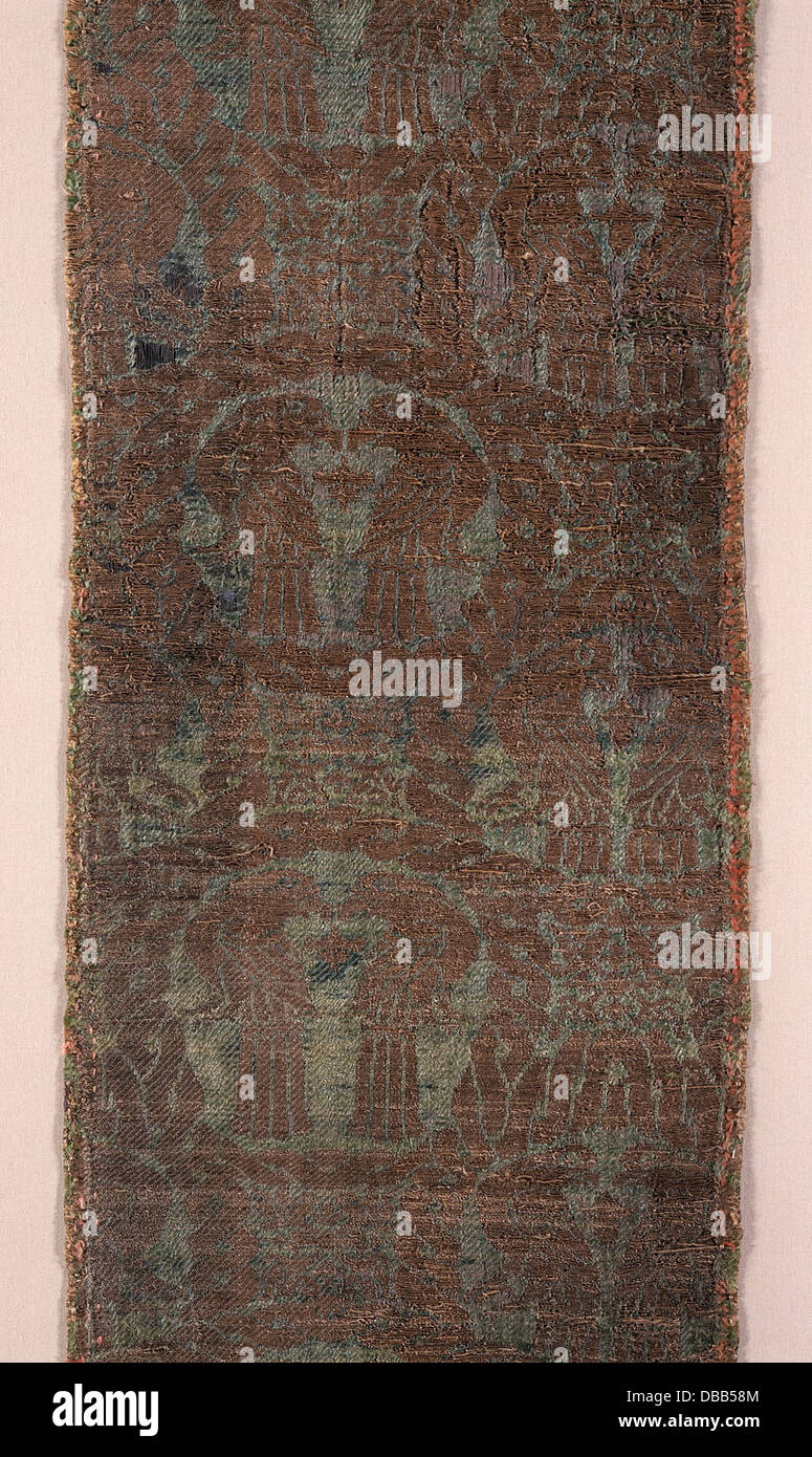 Pannello tessile con coppie di uccelli M.2000.126 Foto Stock
