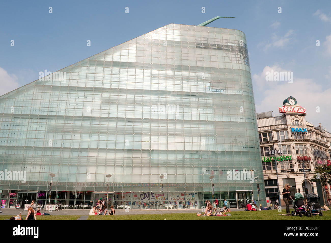 Museo Nazionale del Calcio, Urbis edificio ed edificio Printworks, Manchester, Regno Unito Foto Stock