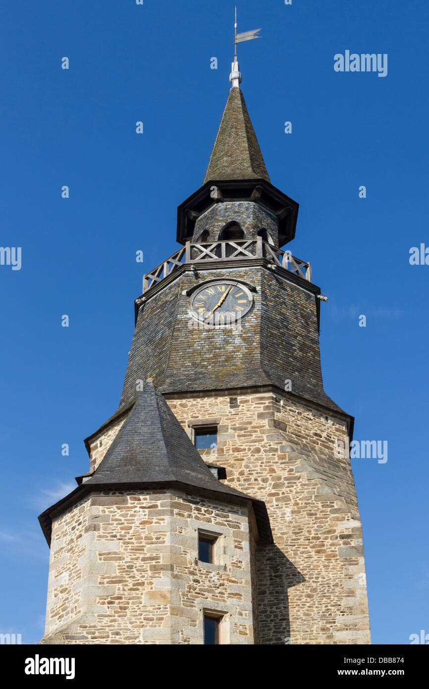 Francia Bretagna, Dinan, Tour de L'Horloge, old town Foto Stock