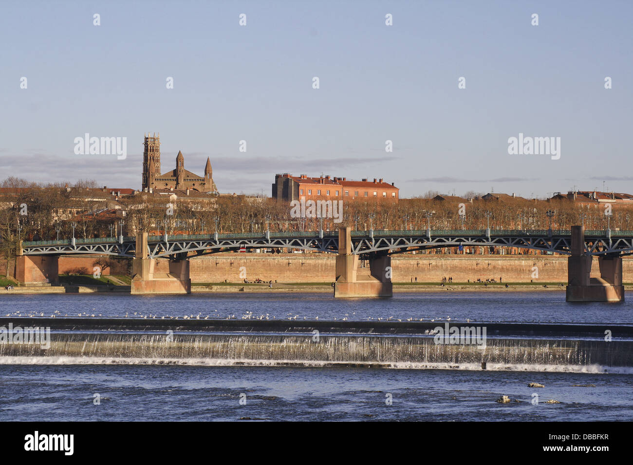 Vista del san Pierre ponte in Toulouse, Francia. Foto Stock