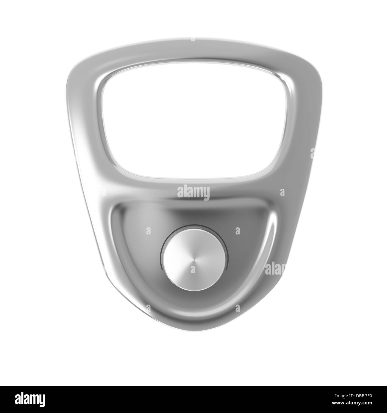 Anello di sicurezza a strappo isolato su sfondo bianco Foto Stock