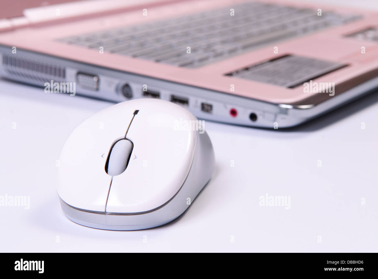 Computer portatile con mouse Foto Stock