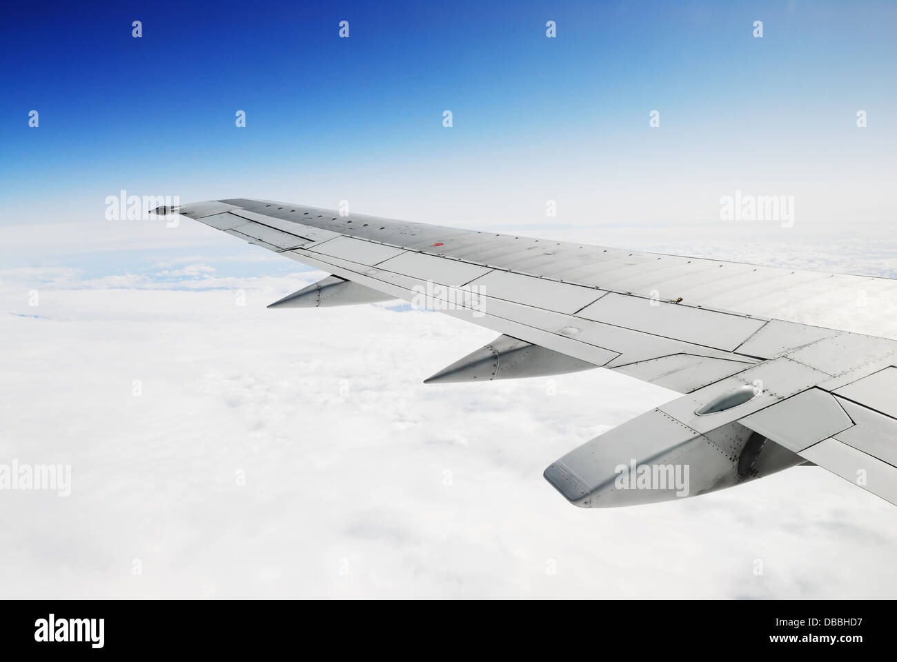 Immagine luminosa di ala di aeroplano Foto Stock