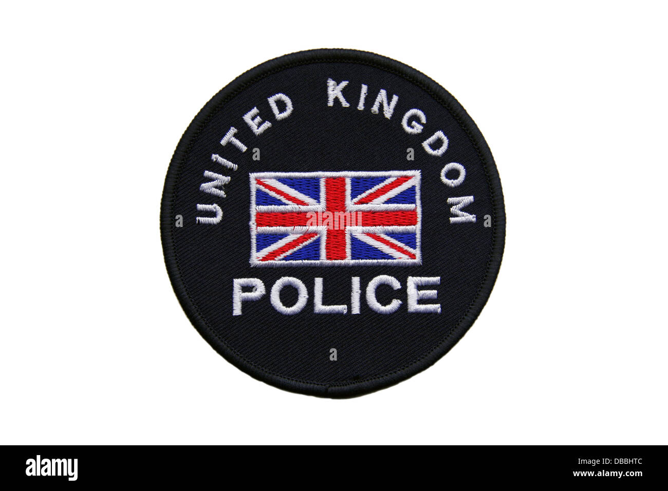 Regno Unito patch di polizia con bandiera britannica Foto Stock