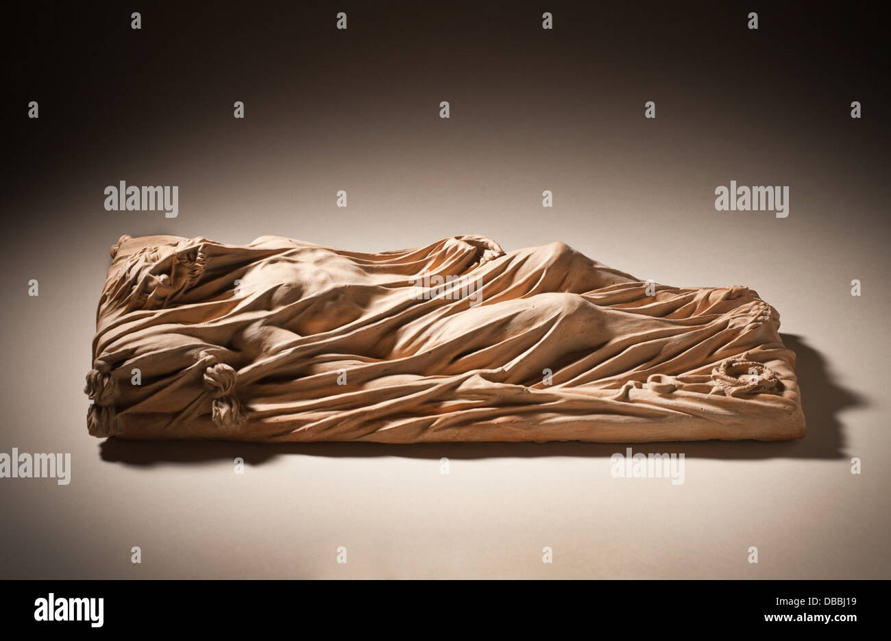 Questa scultura di Cristo velata, che mostra sia gli aspetti umani che divini, è un esempio di arte religiosa rinascimentale. Fa parte della collezione LACMA. Foto Stock