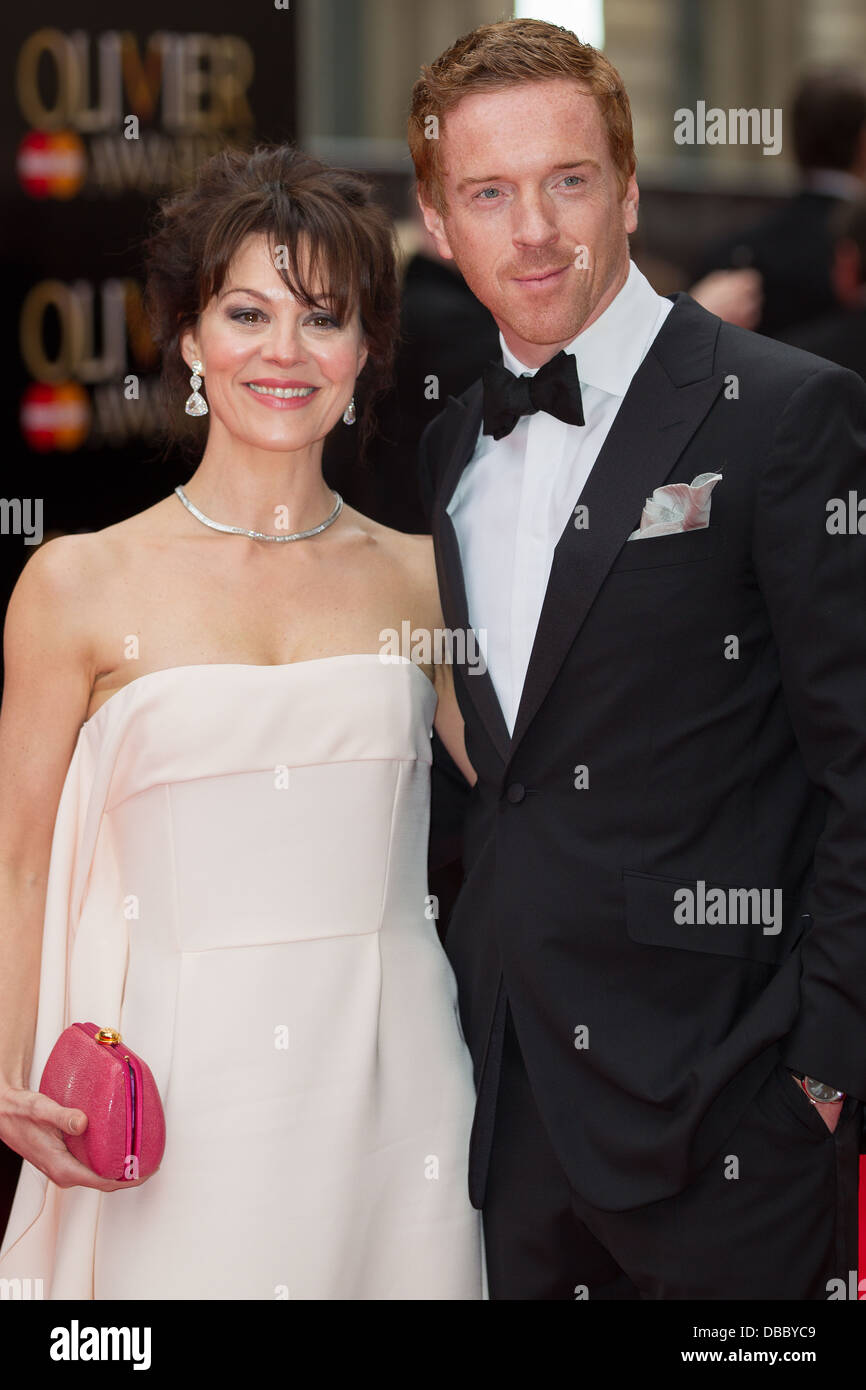 Damian Lewis & Helen Mcrory assiste Olivier Awards 2013 a Londra il 28 aprile 2013 presso la Royal Opera House. Foto Stock