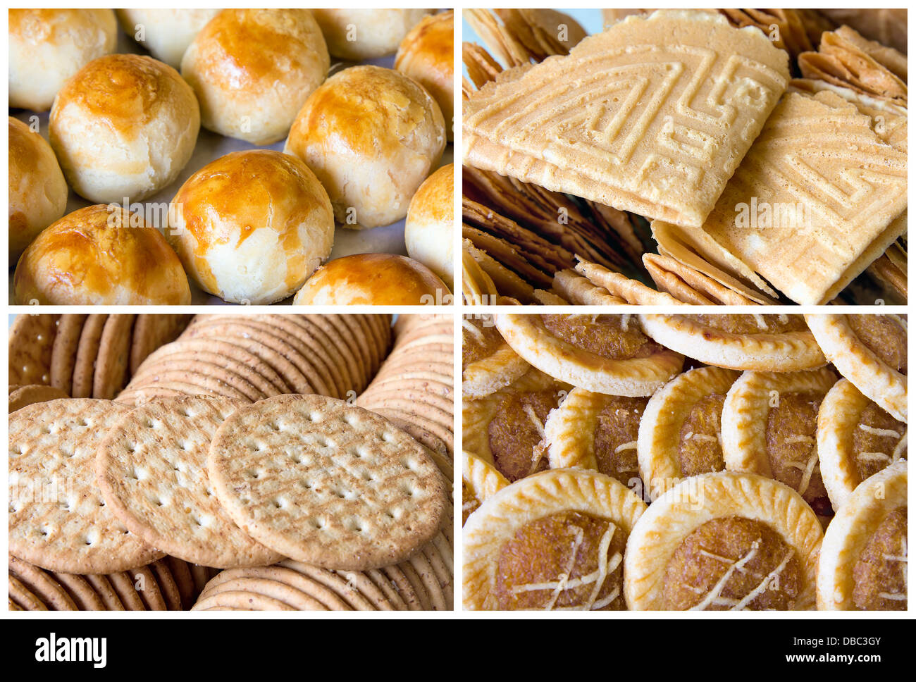 Sud-est asiatico biscotti e pasticcini Closeup collage Foto Stock