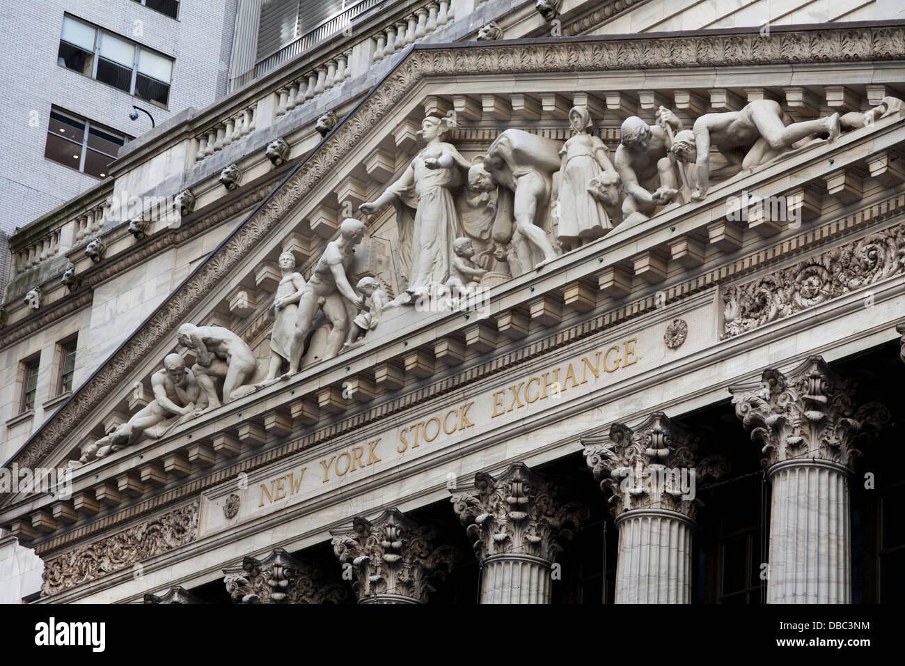 Facciata del New York Stock Exchange Foto Stock