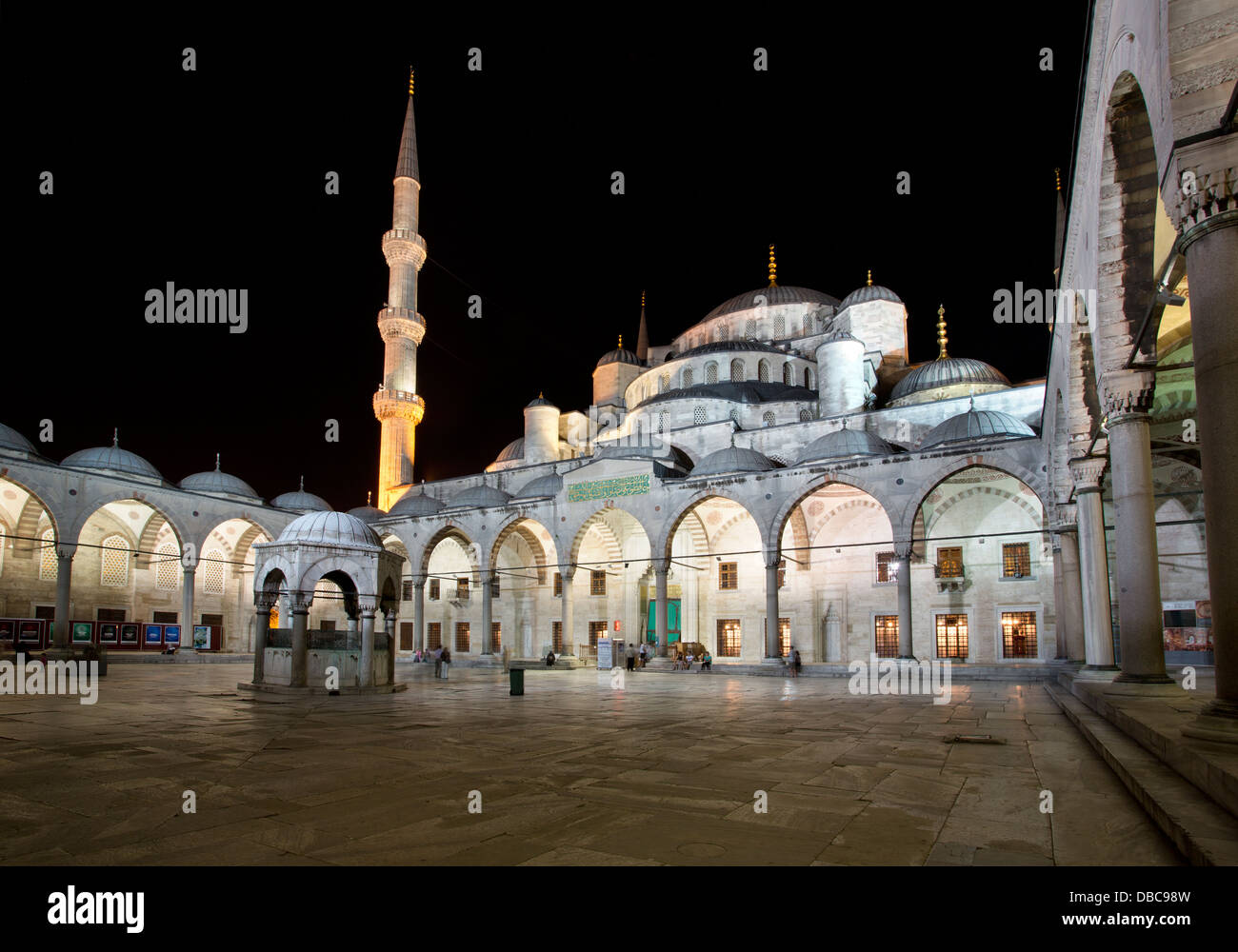 La Moschea Blu di Istanbul di Notte Foto Stock