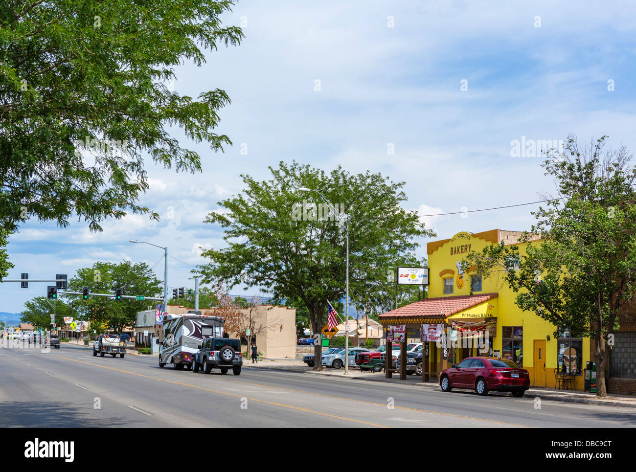 Strada principale di Cortez, Colorado, STATI UNITI D'AMERICA Foto Stock