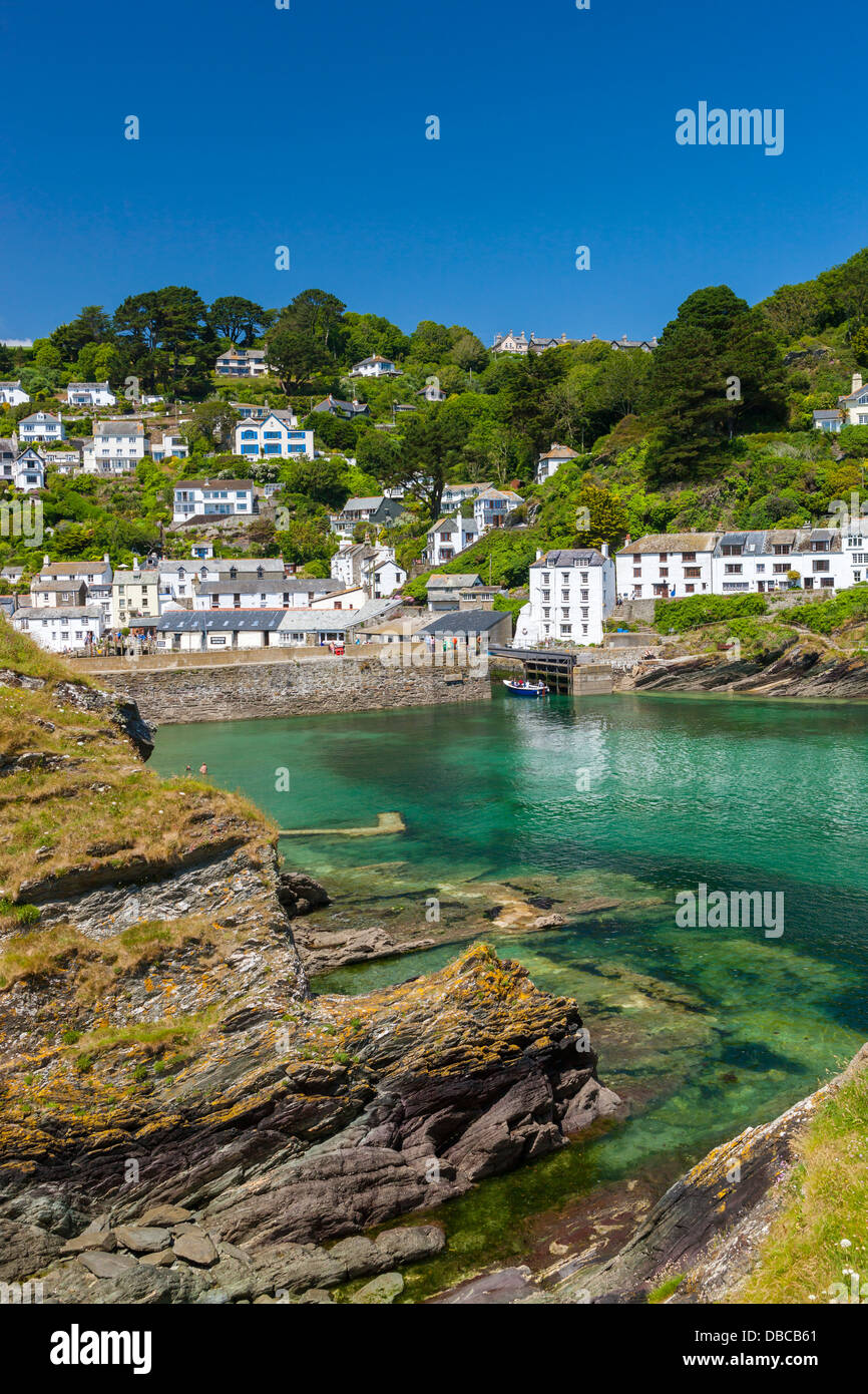 Il villaggio costiero di Polperro in Cornovaglia, England, Regno Unito, Europa. Foto Stock