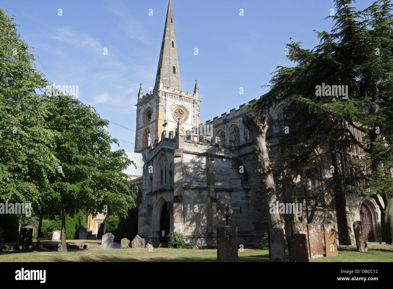 La chiesa della Santissima Trinità a Stratford upon Avon dove William Shakespeare è sepolto Foto Stock