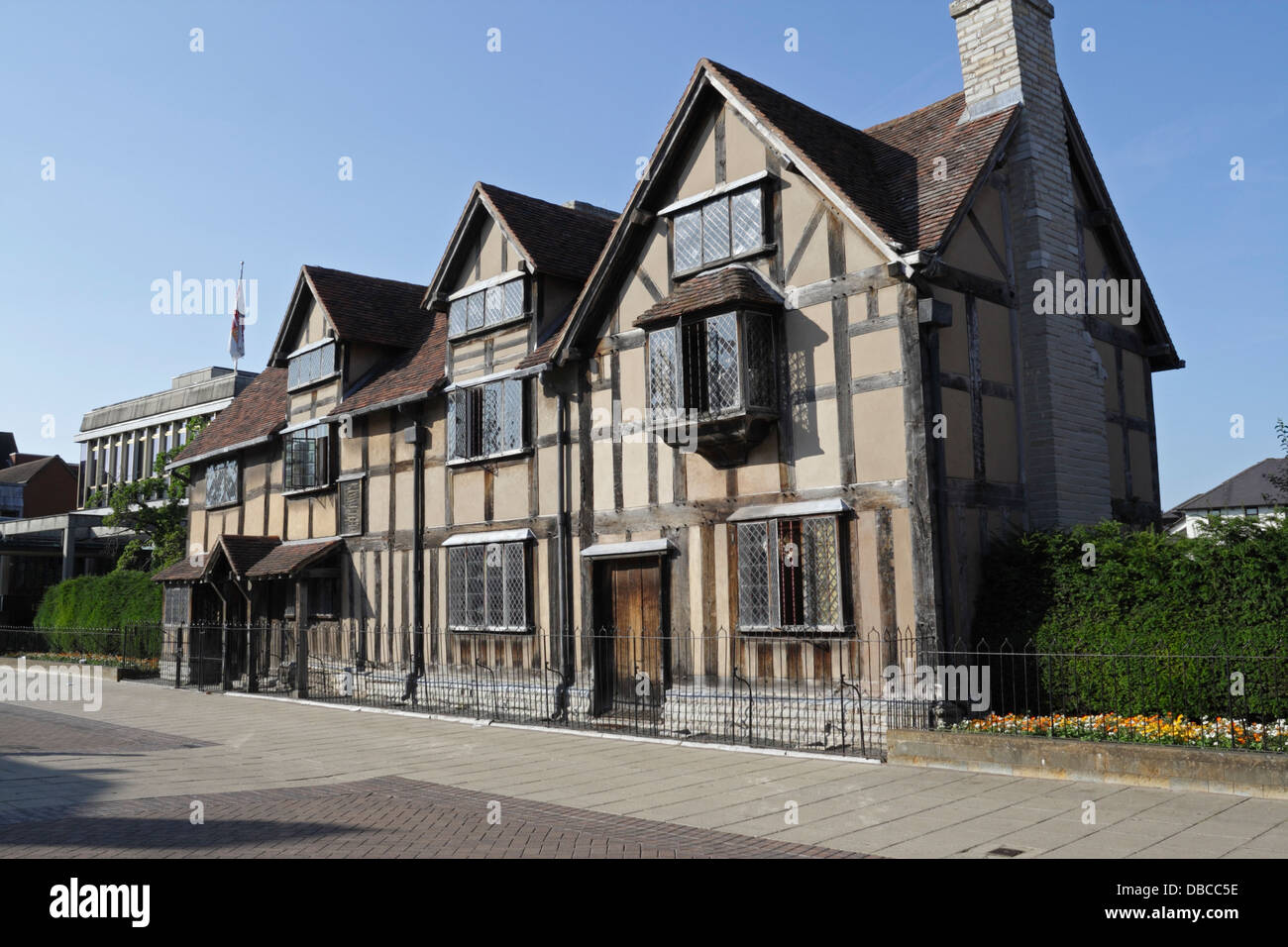 Luogo di nascita di William Shakespeare a Henley Street Stratford upon Avon Inghilterra, edificio classificato di livello 1 attrazione turistica inglese Foto Stock