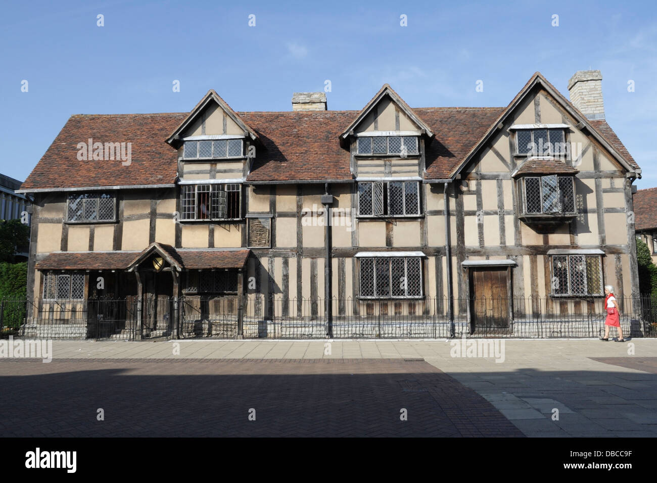 Museo del luogo di nascita di William Shakespeare, Henley Street, Stratford Upon Avon, Inghilterra. Edificio classificato di grado 1, architettura in legno Tudor Foto Stock