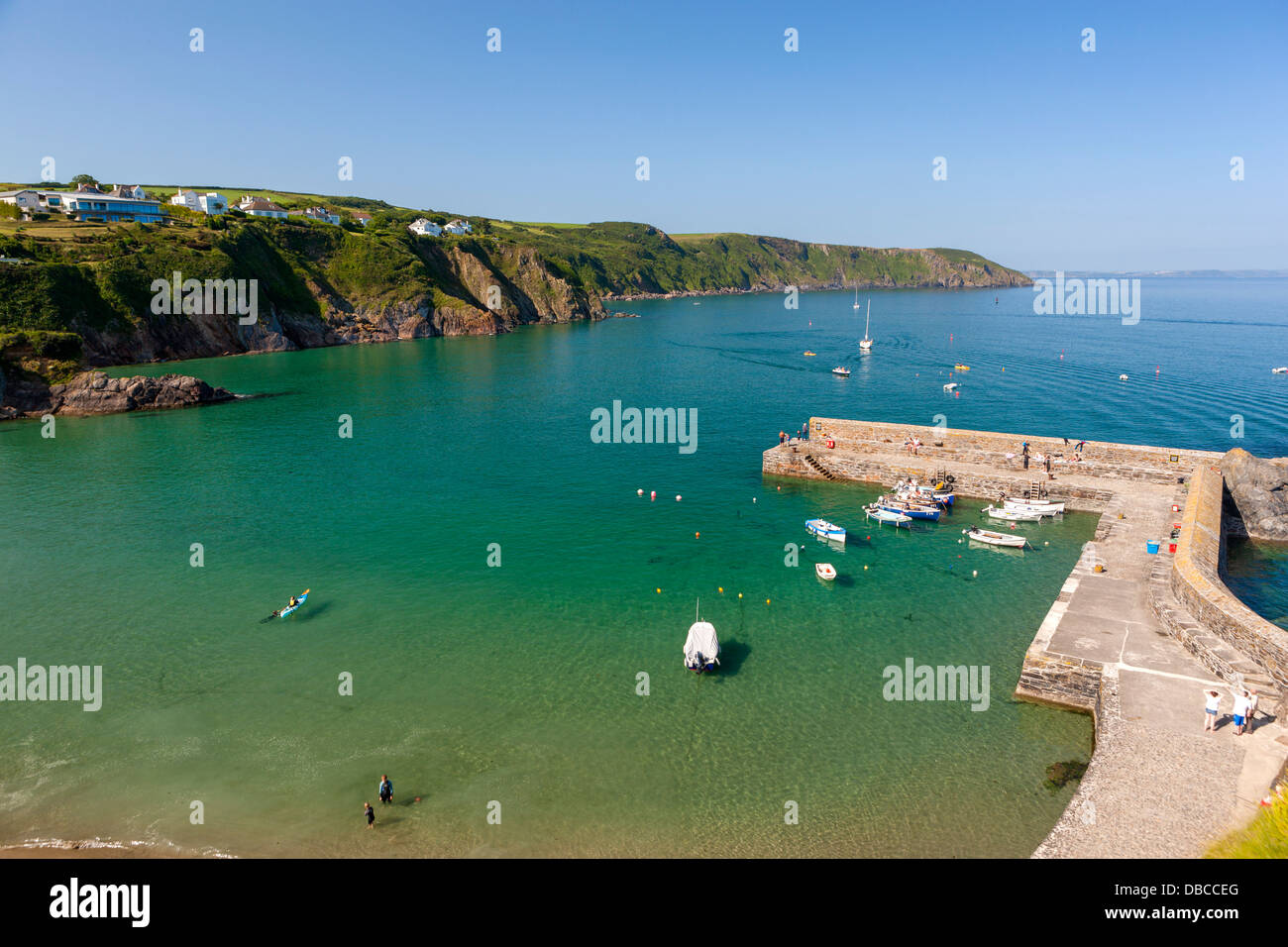La spiaggia incontaminato villaggio di pescatori di gorran haven in Cornovaglia, England, Regno Unito, Europa. Foto Stock