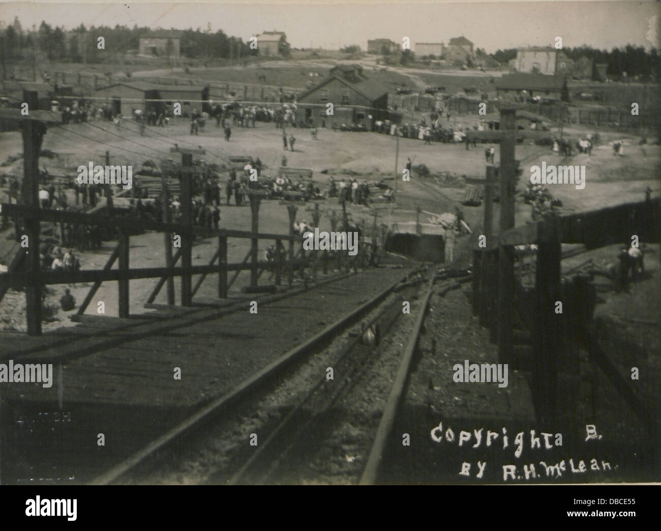 Catastrofe mineraria a New Waterford, Nova Scotia, luglio 25, 1917 foto B (HS85-10-33333) Foto Stock