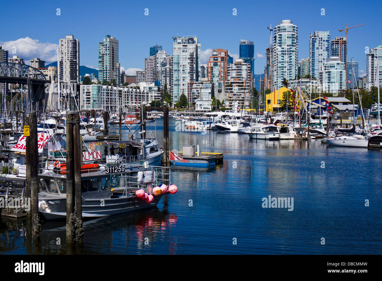 Granville Island Marina. Vancouver, British Columbia, Canada. Foto Stock