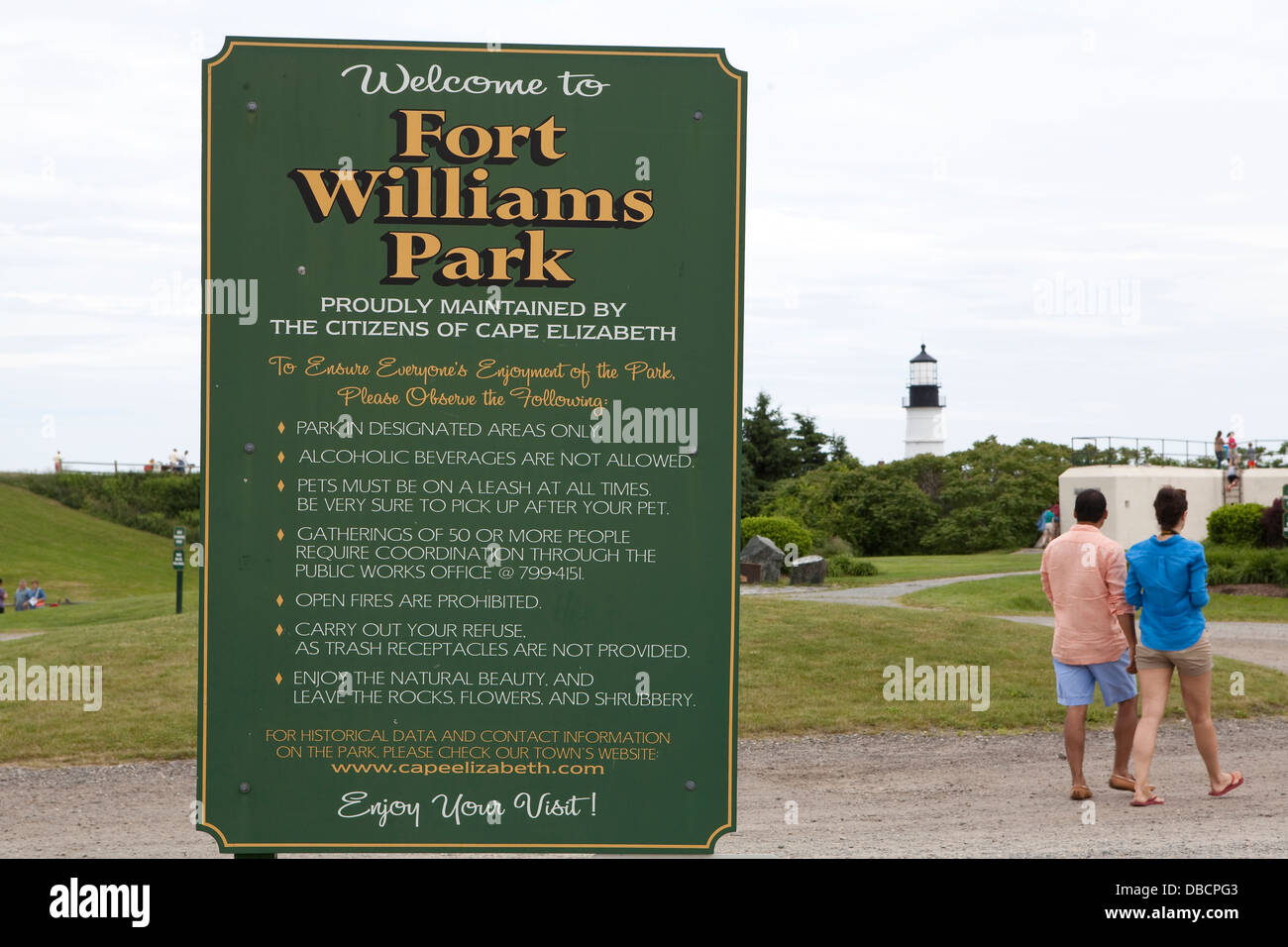 Fort Williams Park è raffigurato in Cape Elizabeth, Maine Foto Stock