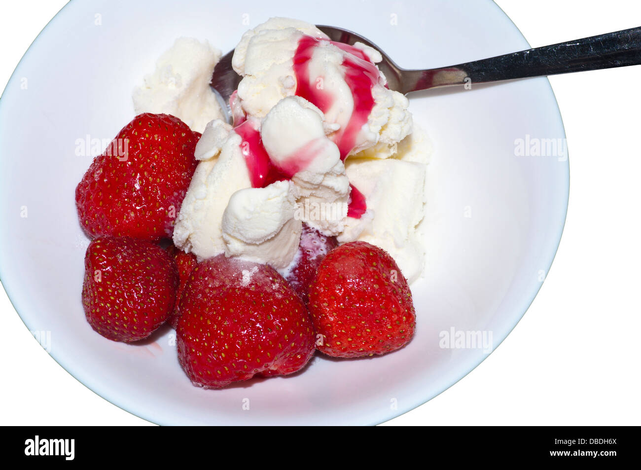 Coppa di fragole e gelato Foto Stock