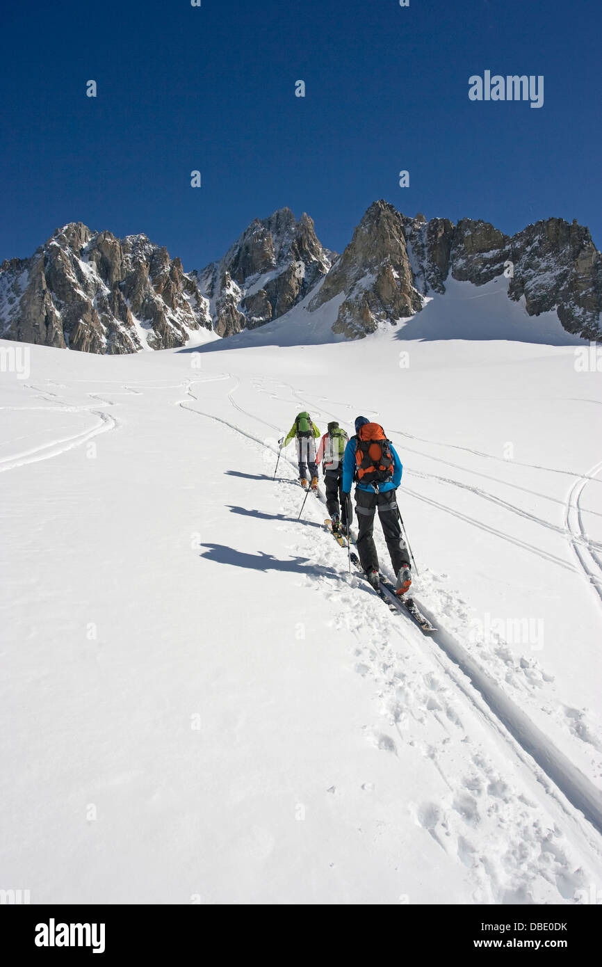 Sci alpinismo in Col du Tour Noir Foto Stock