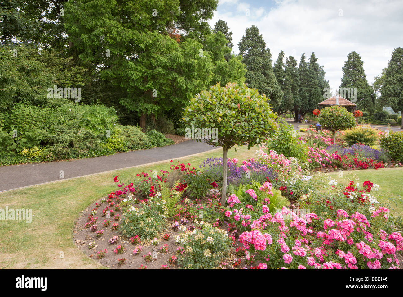 Bridgnorth's Castle Hill Gardens, Bridgenorth, Shropshire, Inghilterra, Regno Unito Foto Stock