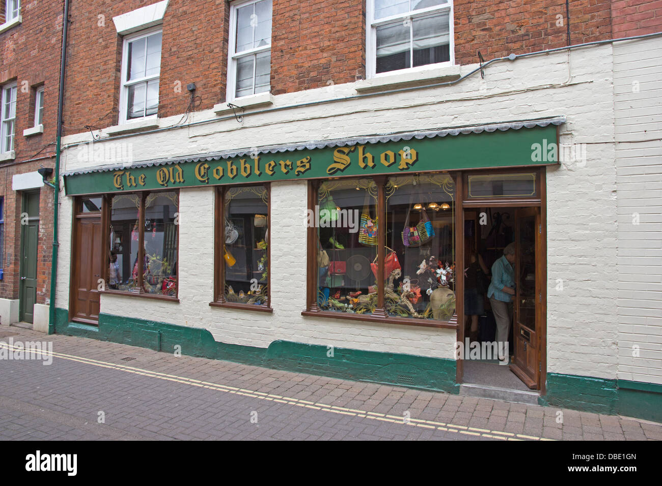 Il vecchio negozio di calzolai, Ludlow Shropshire Foto Stock