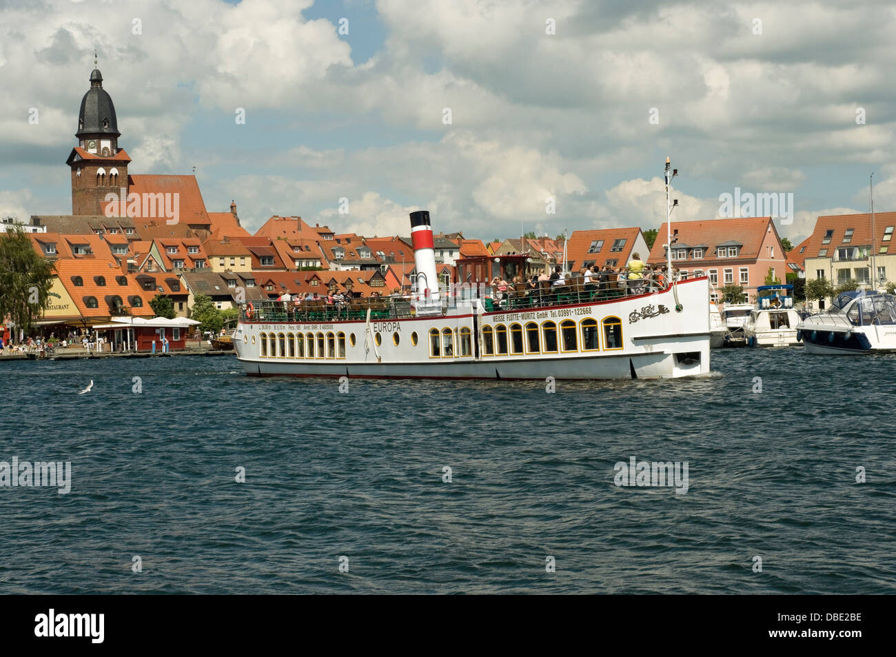 Imbarcazione turistica " Europa " a Waren Müritz, Germania. Foto Stock