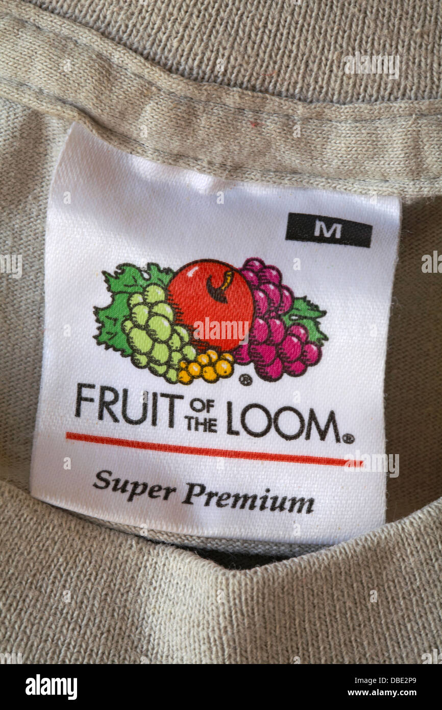 Fruit of the Loom etichetta in t-shirt Foto Stock