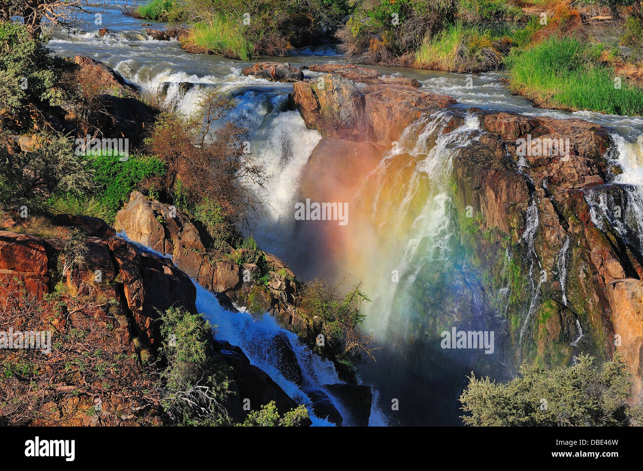 Una piccola porzione delle Cascate Epupa, Namibia al tramonto Foto Stock