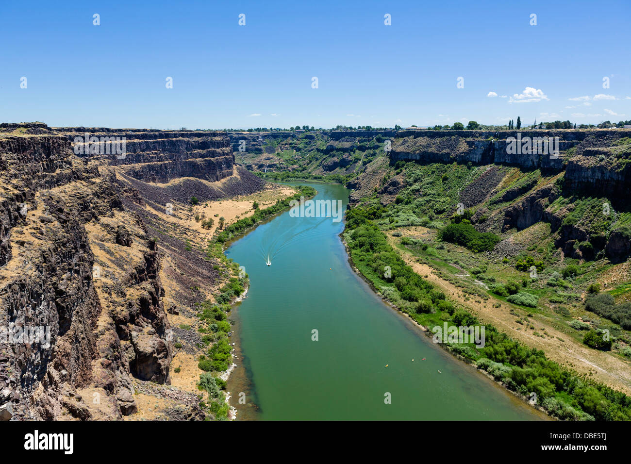 Snake River Canyon dal Perrine Bridge si affacciano, Twin Falls, Idaho, Stati Uniti d'America Foto Stock