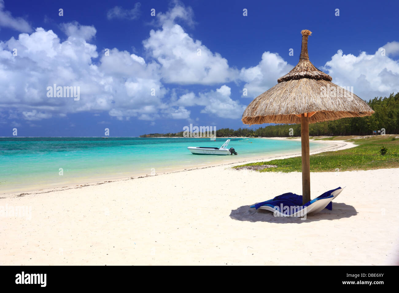 Spiaggia tropicale in isola Maurizio Foto Stock