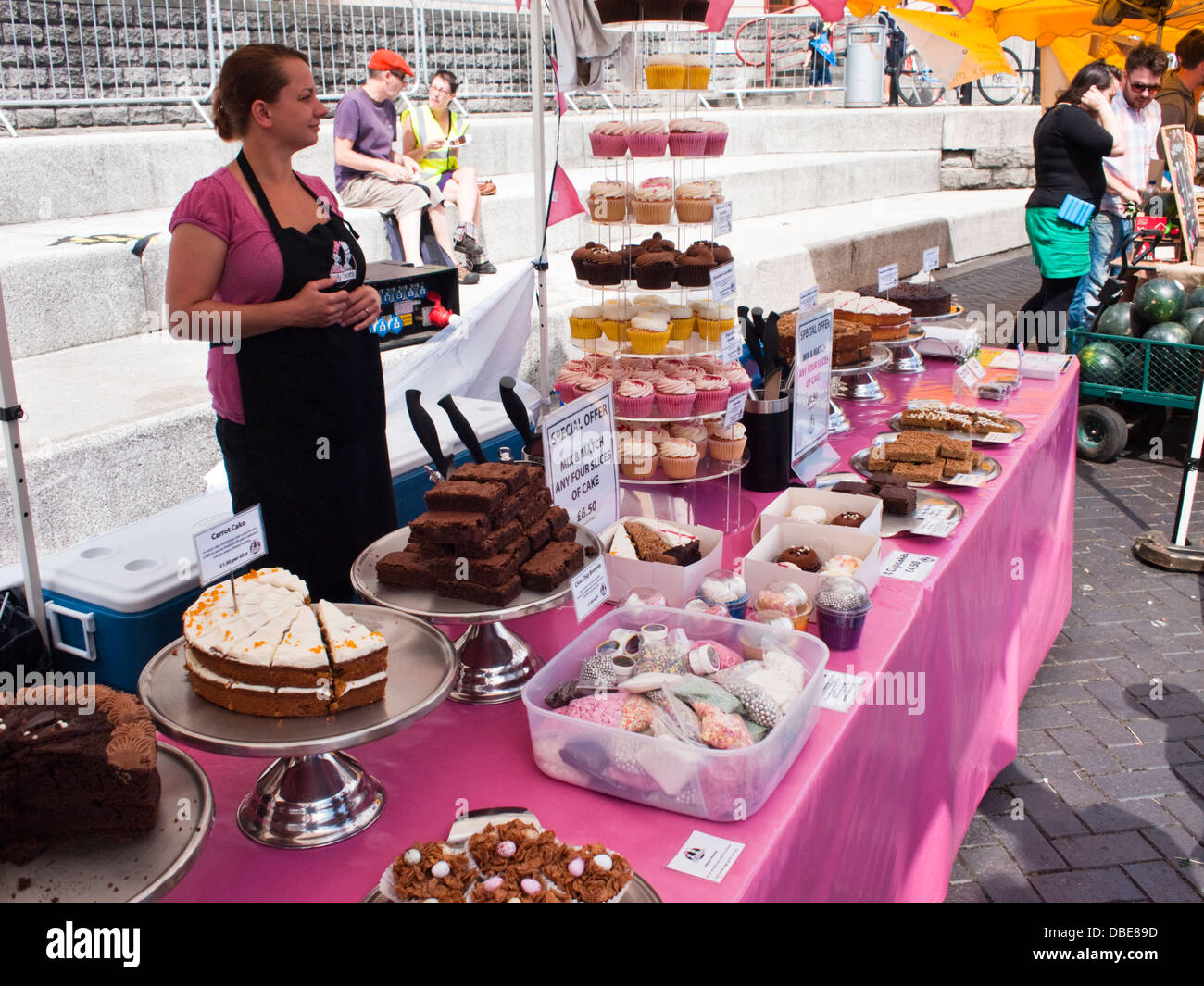 Una torta di stallo a Bristol Harbourside festival 2013 Foto Stock