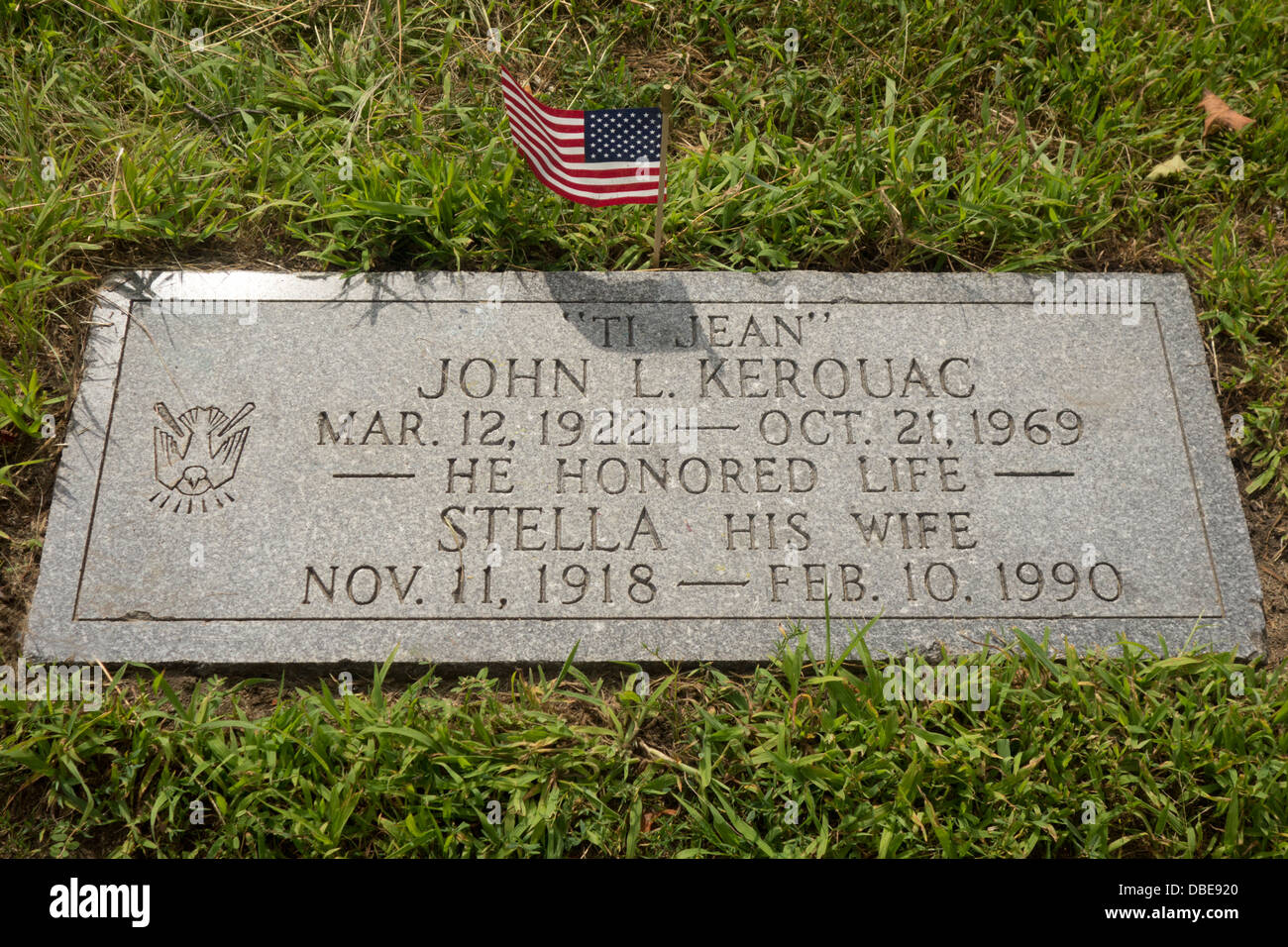 Jack Kerouac luogo di sepoltura di Lowell MA Foto Stock