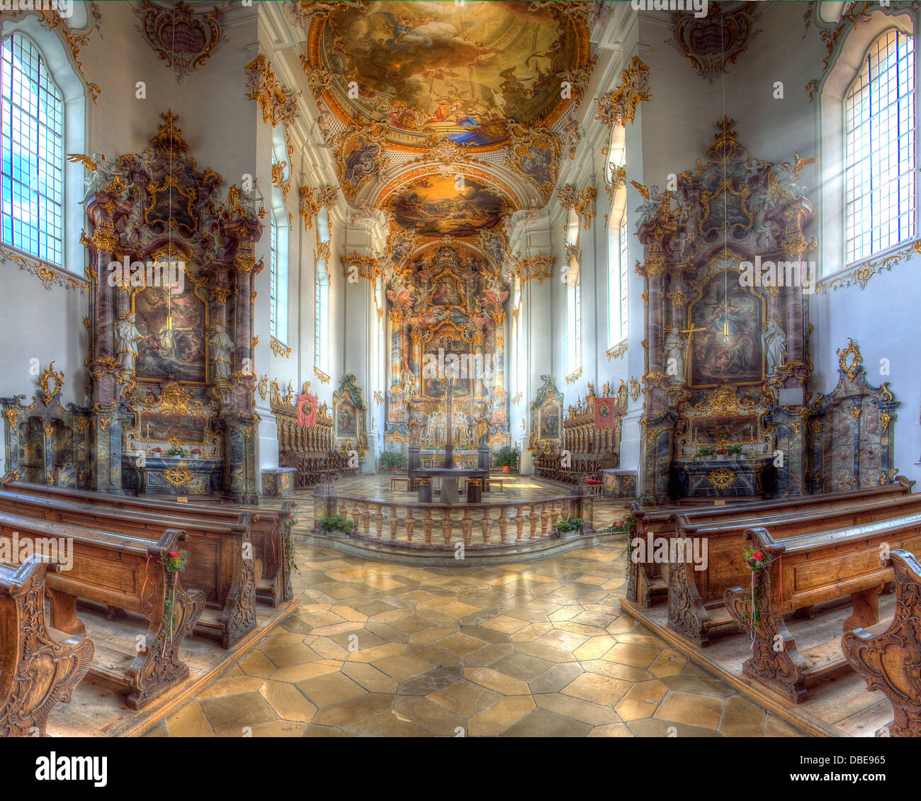 DE - Baviera: Barocco Roggenburg Monastero Foto Stock