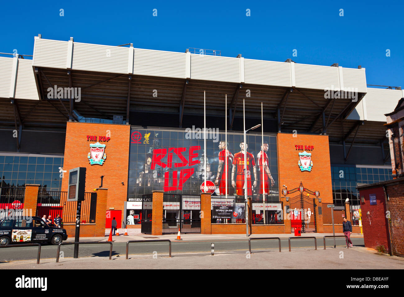 Anfield stadium è casa di Liverpool Football Club di maggior successo English Premier League football club Foto Stock