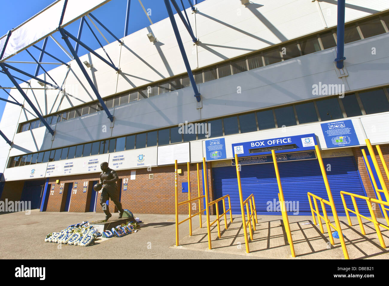 Goodison Park è la casa di Everton Calcio Club Un club di calcio della Premier League inglese in base a Liverpool. Foto Stock