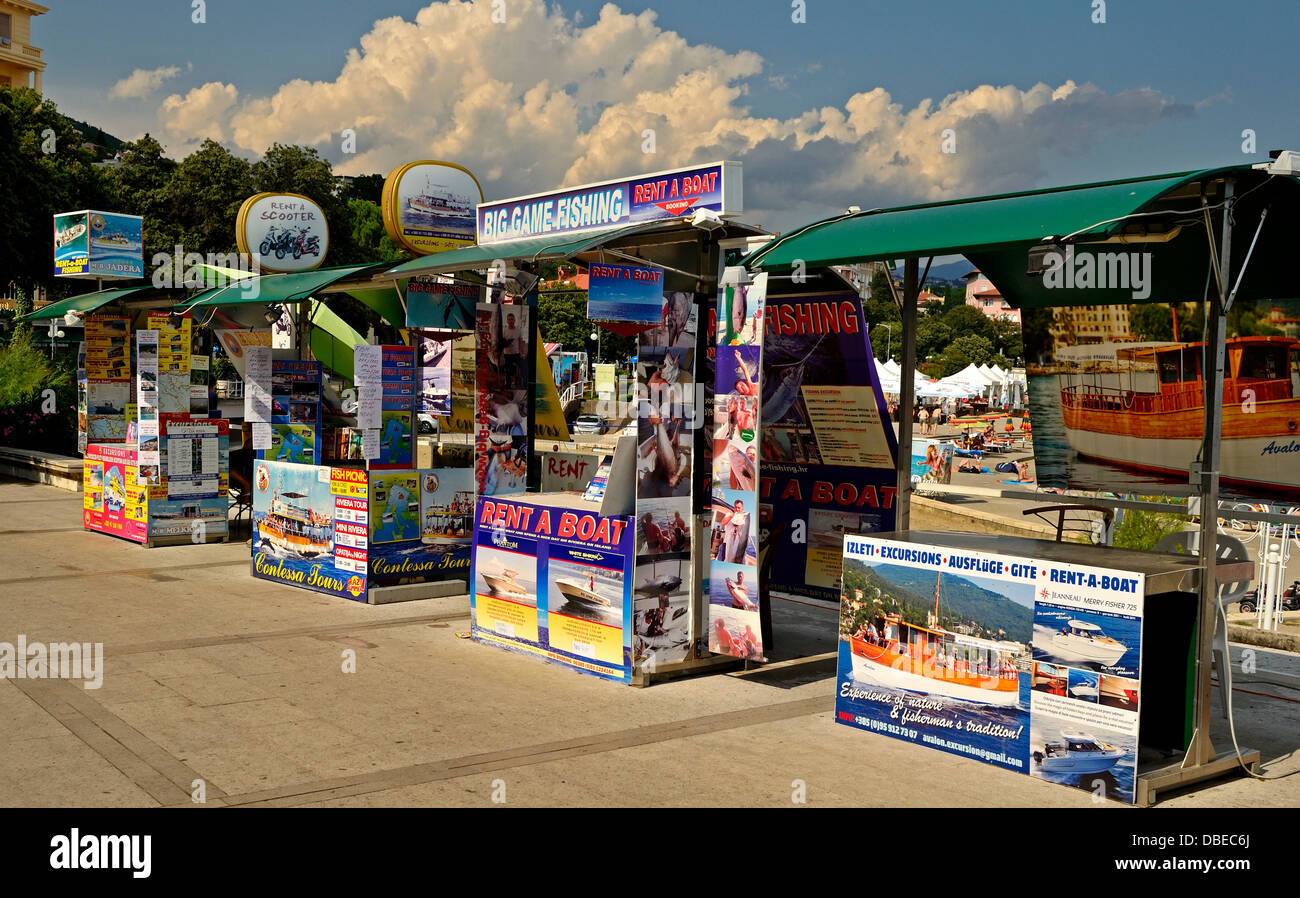 Tour operatori supporti pubblicitari Opatija Croazia Foto Stock