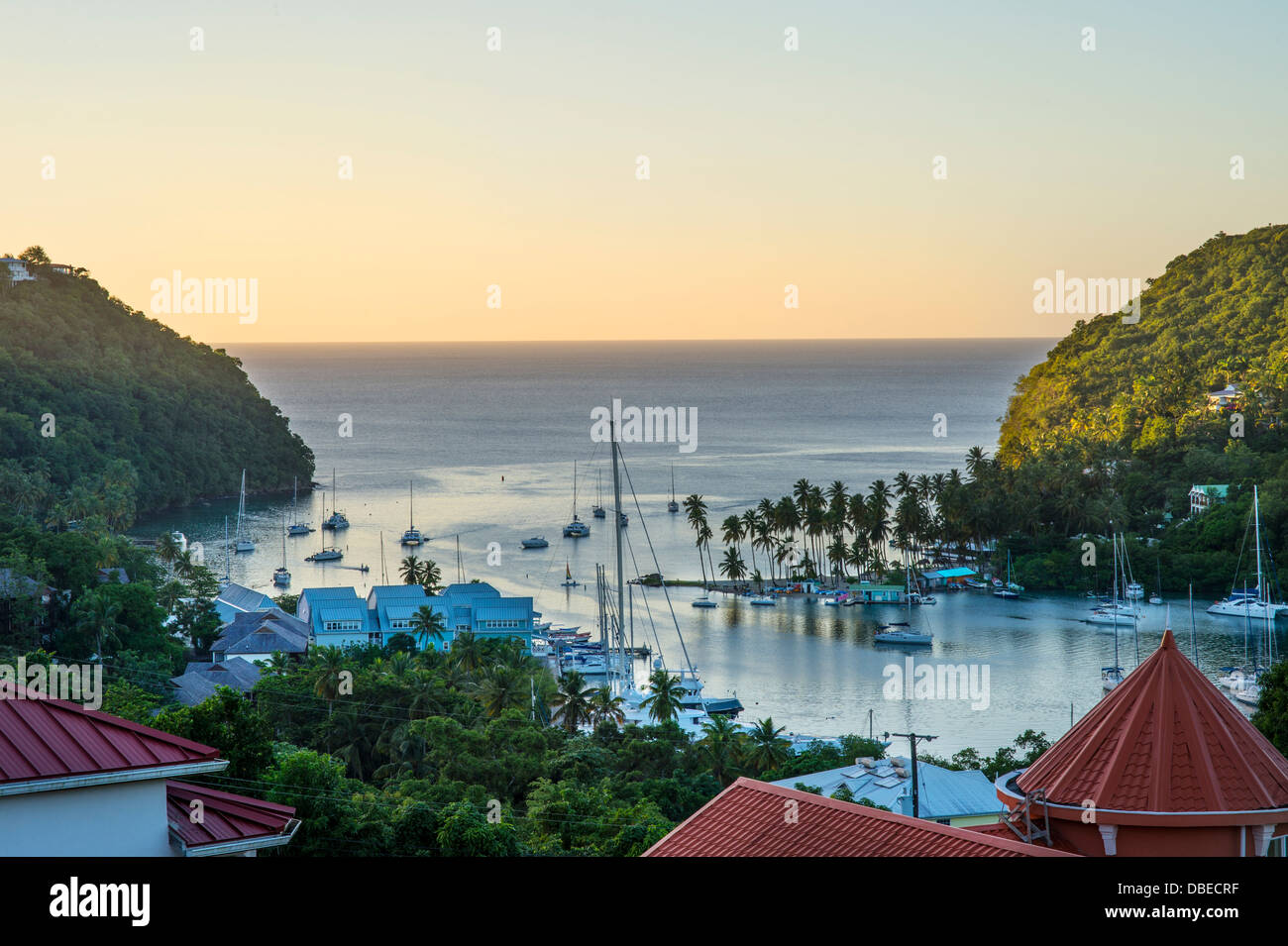 Marigot Bay a St Lucia WI Foto Stock